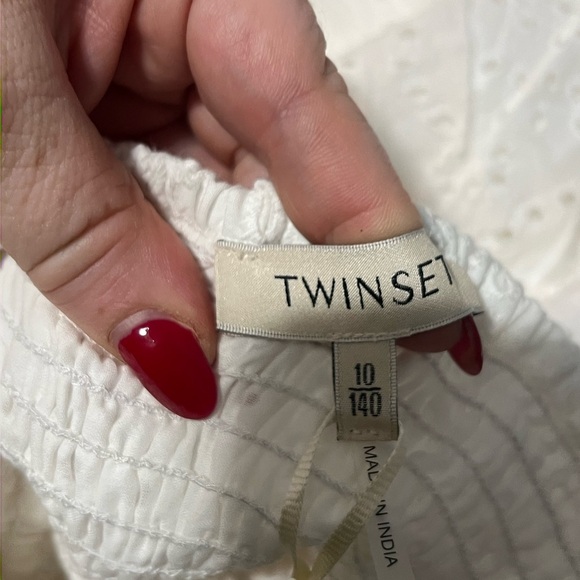 Twinset White Eyelet Skirt Smocked Tiered Girls Size 10 Brand New Pull On - Picture 5 of 5